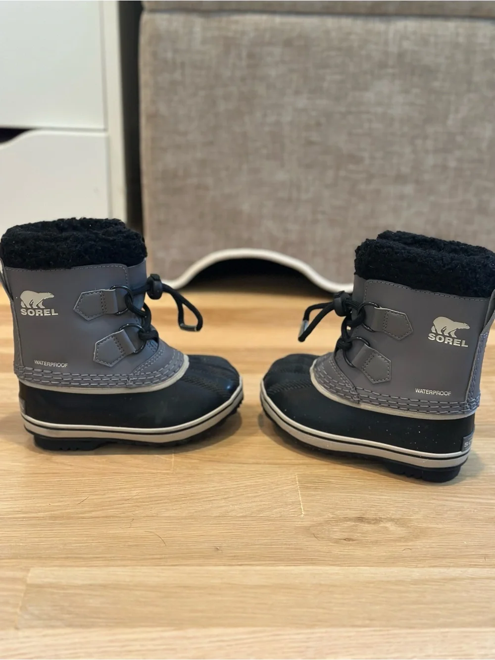 Sorel Toddler Waterproof Winter Snow Boots Gray/Black Size 8